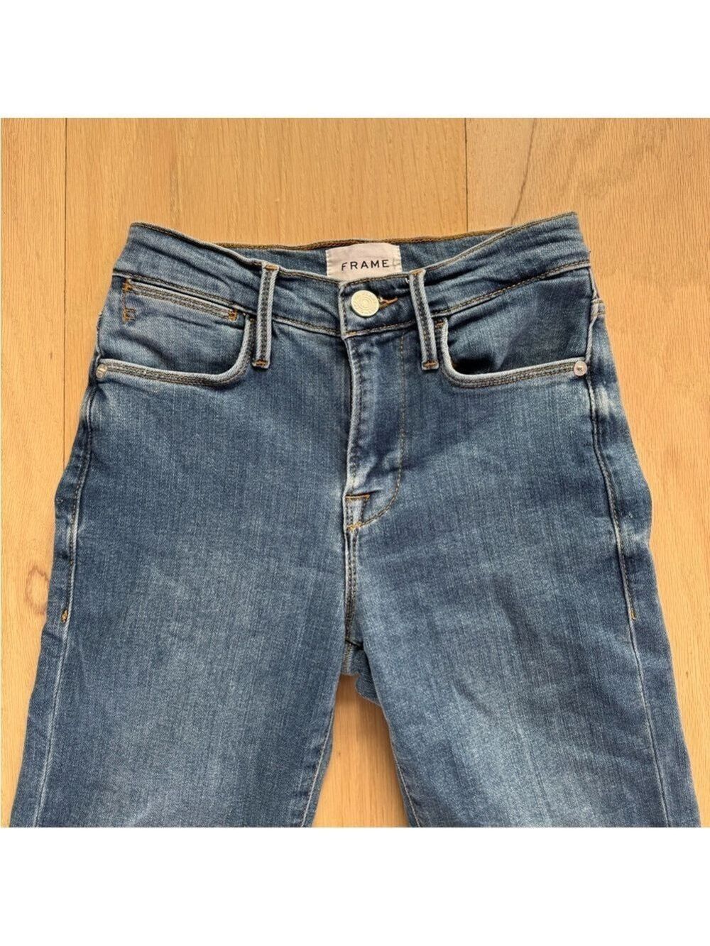 Frame Denim Le High Straight Jeans Medium Wash Size 24 - Picture 2 of 6